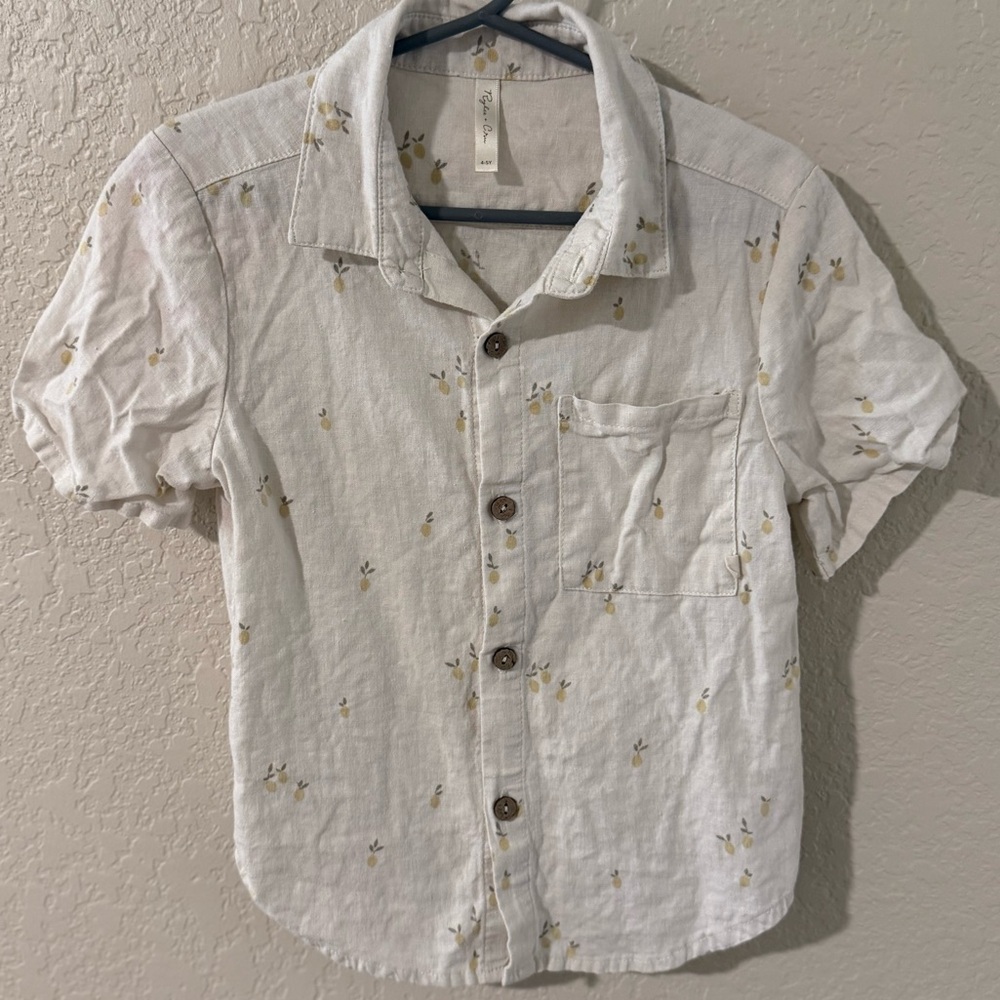Rylee + Cru Cream Floral Button Down Shirt
